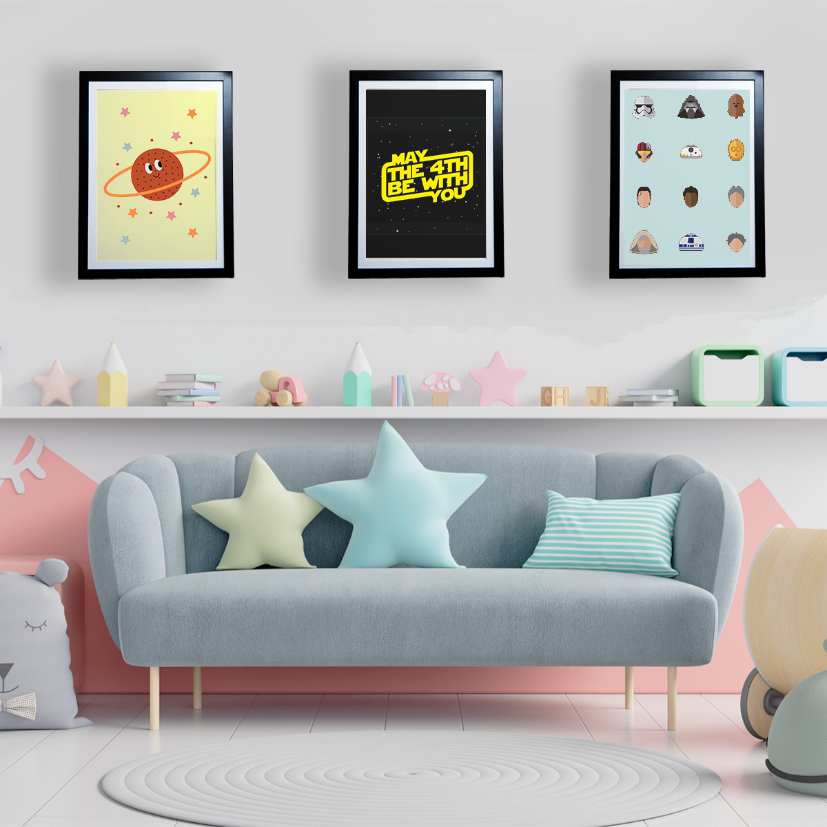 Theming your child's room with My Little Davinci frames...